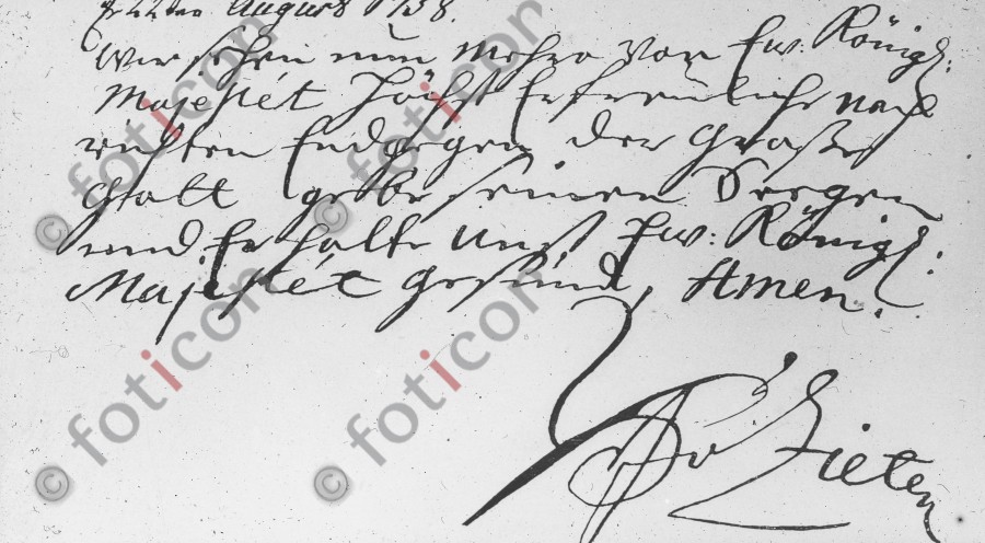 Ein Brief Ziethens - Foto foticon-simon-190-041-sw.jpg | foticon.de - Bilddatenbank für Motive aus Geschichte und Kultur